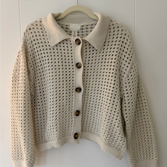 H&M Sweaters - H&M Cream Knit Button-Up Cardigan
